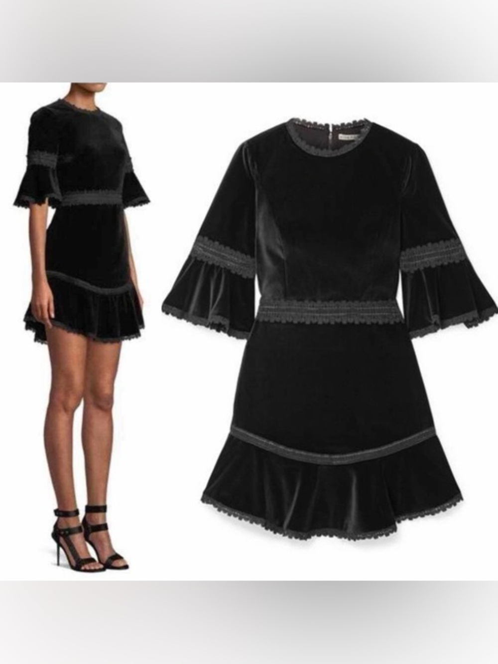 Alice + Olivia Velvet Dress - Picture 3 of 9